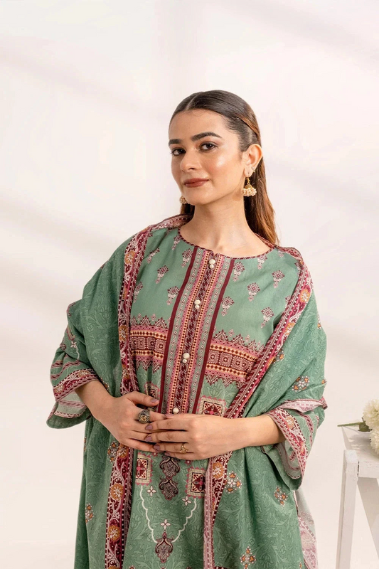 Premium Slub Khaddar Embroidered 3PC