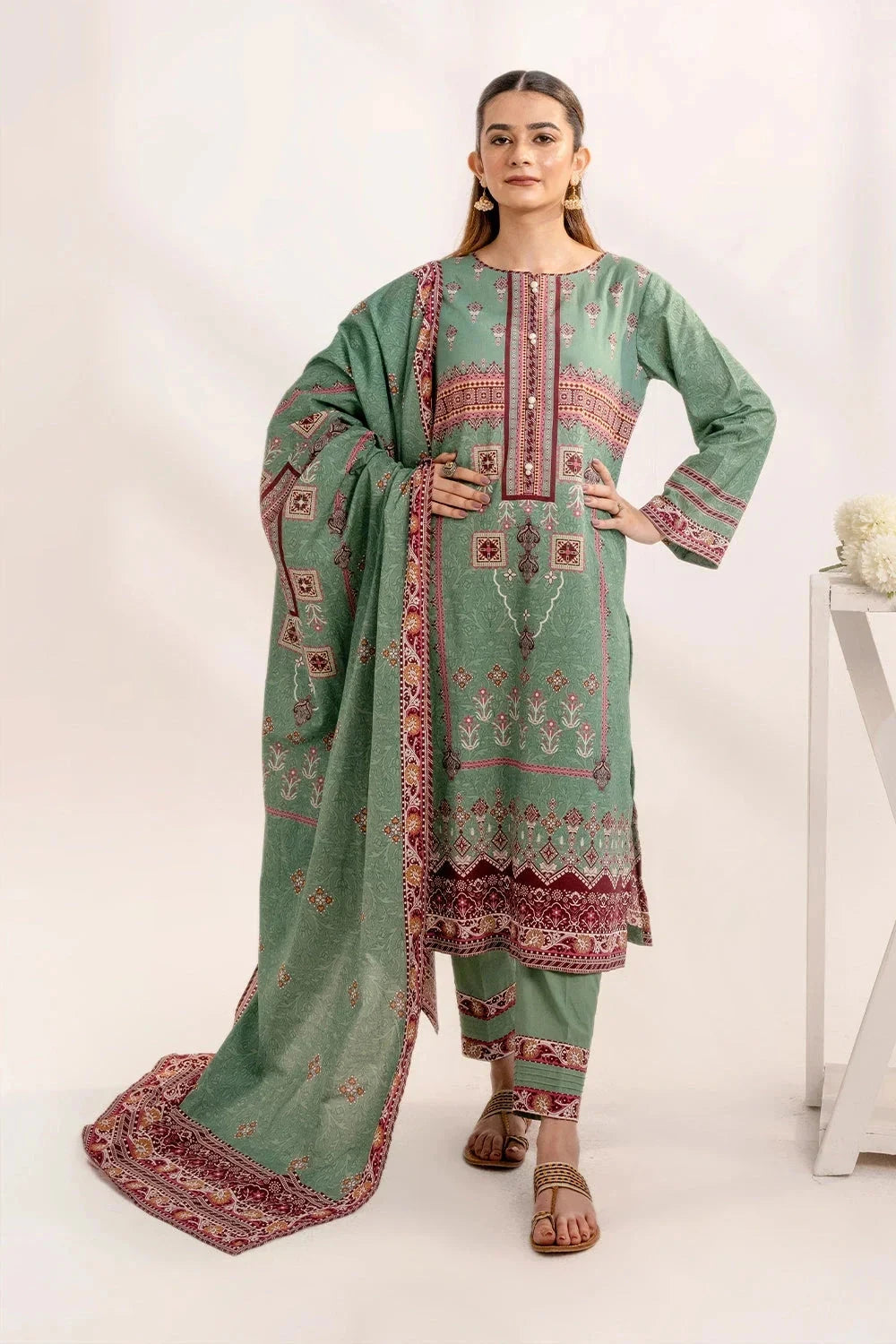 Premium Slub Khaddar Embroidered 3PC