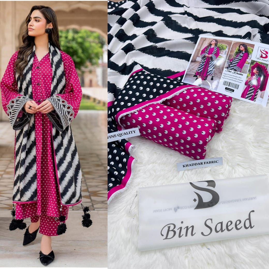 Sapphire Digital Printed Khaddar 3-Piece Unstitched Suit - Winter Elegance