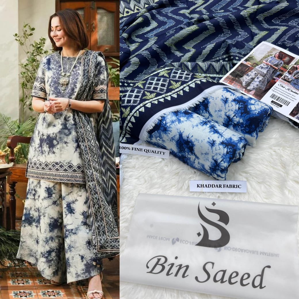 Sapphire Digital Printed Khaddar 3-Piece Unstitched Suit - Winter Elegance