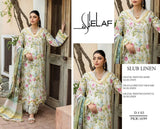 Elaf D#03 – Pastel Floral Slub Linen Ensemble