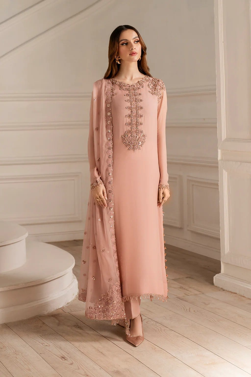Iznik Luxury Chiffon Embroidered 3-Piece