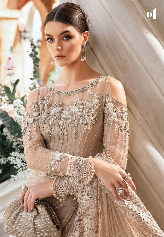 Maria B Exclusive Embroidered Saree 2024