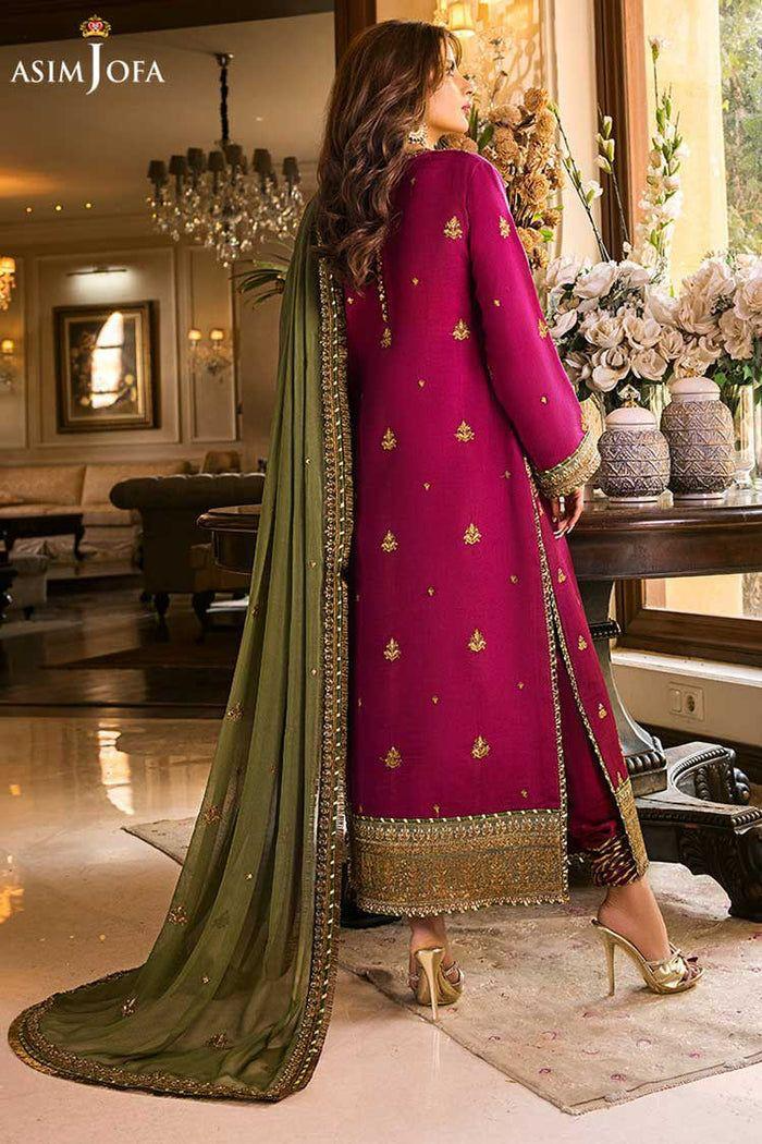 Asim Jofa AJSM-D01 Chiffon Embroidered Suit