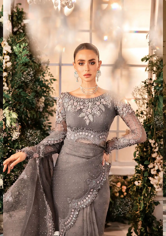 Maria B 2024 Exclusive Net Saree