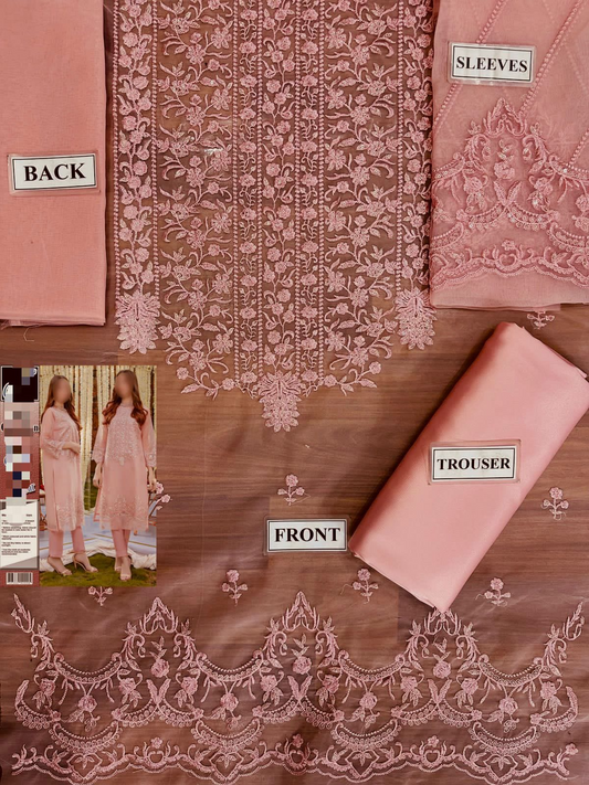 Azure Organza 2PC Embroidered Suit