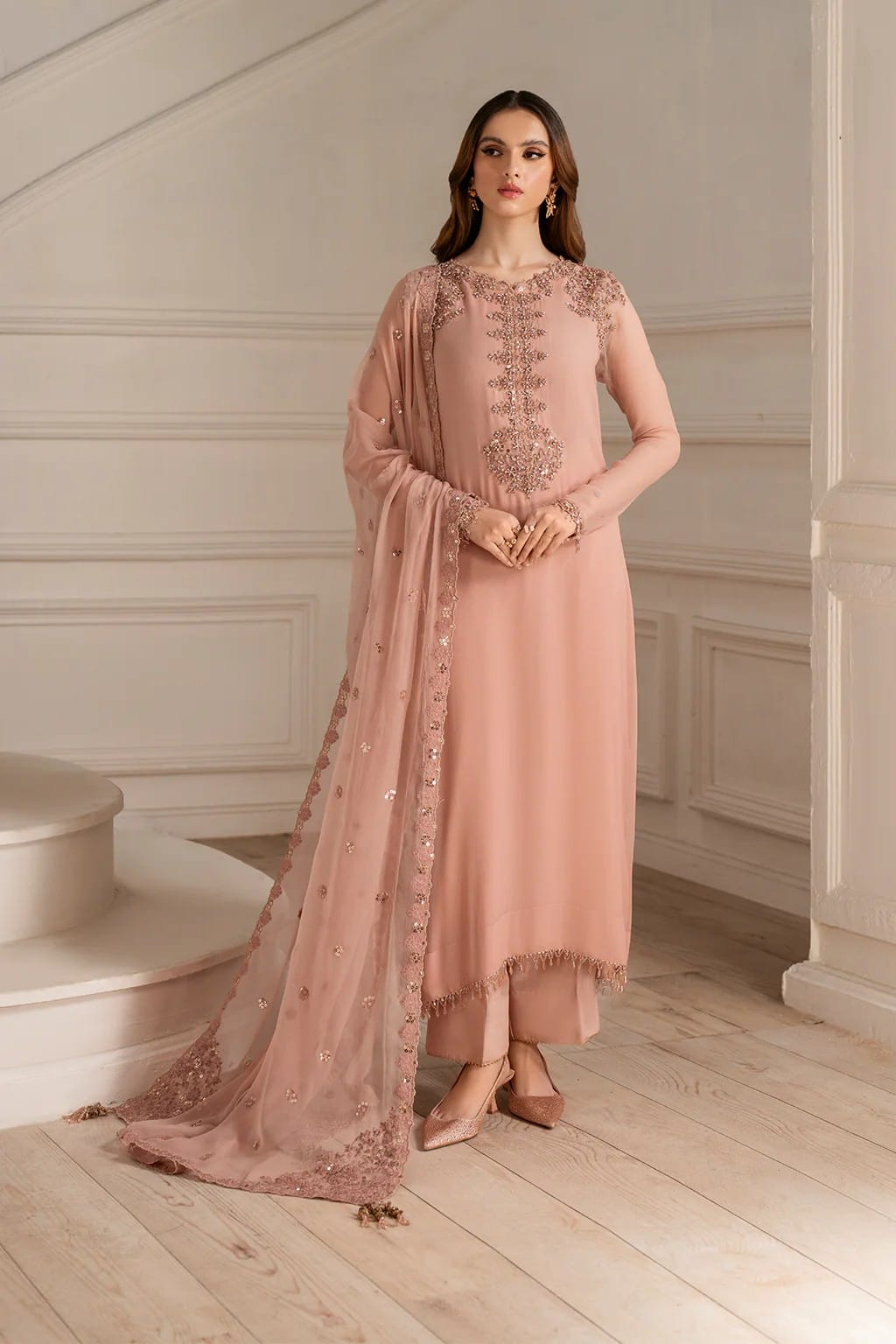 Iznik Luxury Chiffon Embroidered 3-Piece