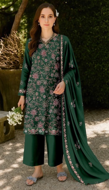 Bareeze Premium Dhanak Embroidered 3Pc