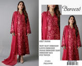 Elegant Embroidered Lawn Suit with Chiffon Dupatta – 3 Piece Unstitched Women’s Outfit